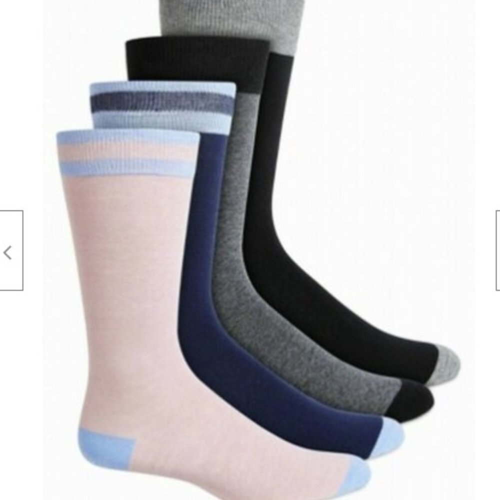 Men's Designer Dress Socks 4 Pack Novelty Bar III